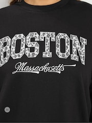 Yours Curve Black Boston Leopard Sweatshirt - Image 4 of 7