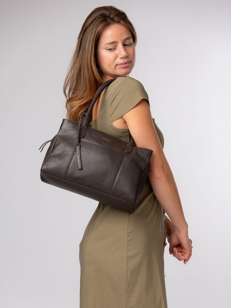 Pure Luxuries London Chocolate Brown 'Manon' Leather Handbag - Image 2 of 6 Pure Luxuries London Chocolate Brown 'Manon' Leather Handbag - Image 2 of 6