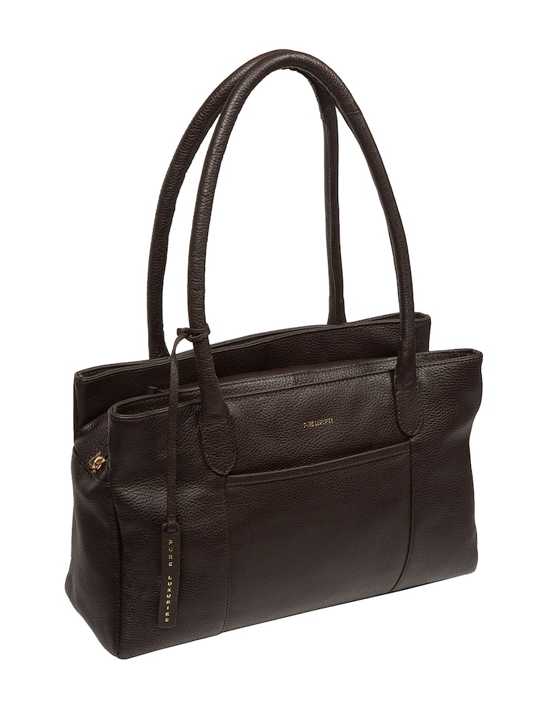 Pure Luxuries London Chocolate Brown 'Manon' Leather Handbag - Image 6 of 6 Pure Luxuries London Chocolate Brown 'Manon' Leather Handbag - Image 6 of 6