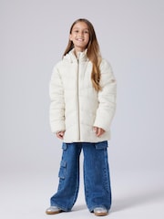 Name It Cream Padded Zip Up Jacket with Detachable - Image 1 of 6
