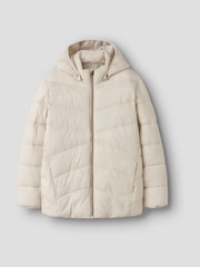 Name It Cream Padded Zip Up Jacket with Detachable - Image 3 of 6