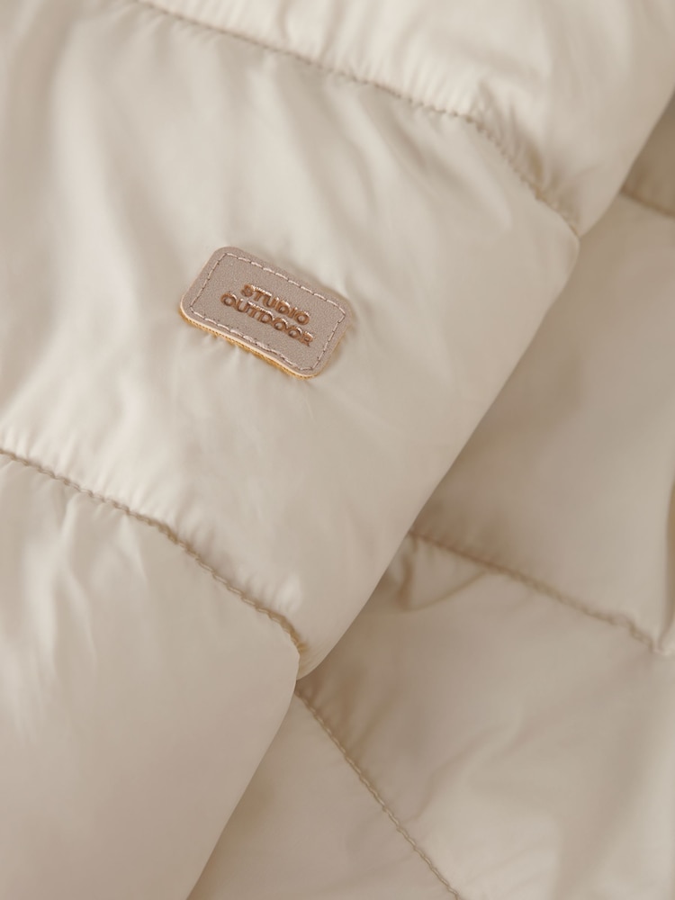 Name It Cream Padded Zip Up Jacket with Detachable - Image 6 of 6 Name It Cream Padded Zip Up Jacket with Detachable - Image 6 of 6