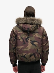 Superdry Para Camo Everest Faux Fur Bomber Coat Jacket - Image 2 of 8
