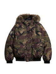 Superdry Para Camo Everest Faux Fur Bomber Coat Jacket - Image 7 of 8