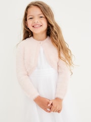 Pink Fluffy Shrug Cardigan (12mths-16yrs) - Image 1 of 6