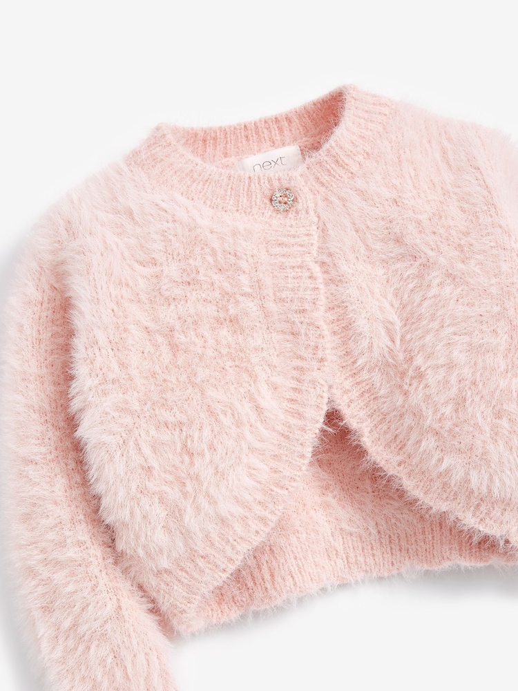 Pink Fluffy Shrug Cardigan (12mths-16yrs) - Image 6 of 6
