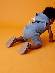 Teal Blue Dino Spike 100% Cotton Short All-In-One (3mths-7yrs) - Image 3 of 8
