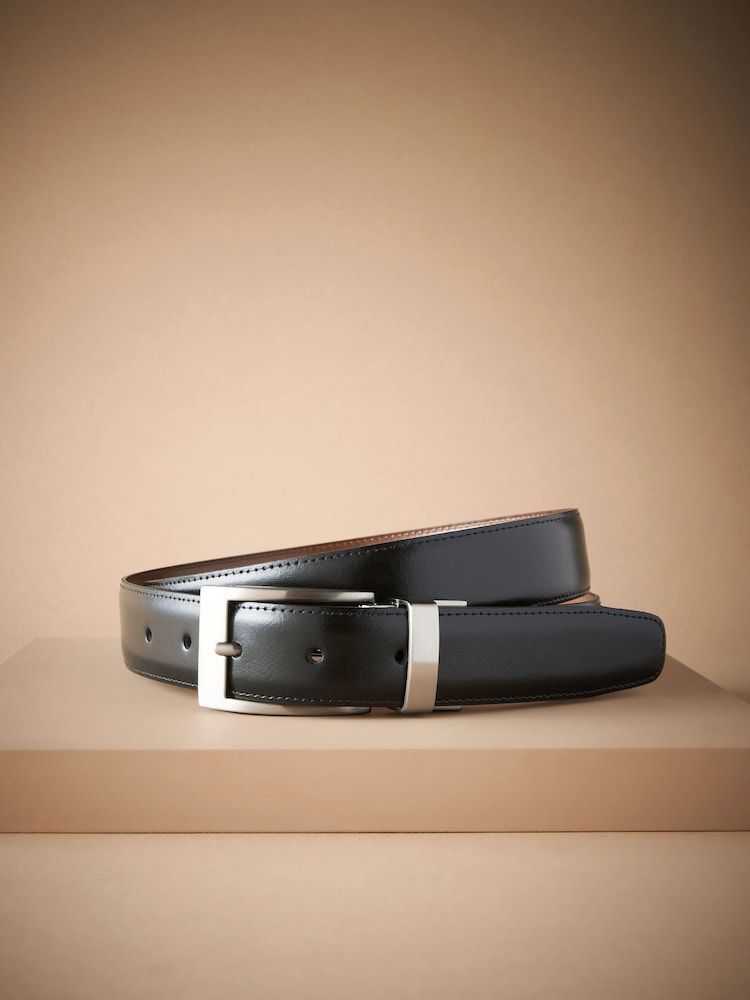 Black/Tan Brown Signature Leather Reversible Belt - Image 2 of 4
