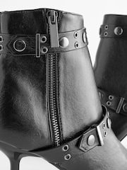 Black Forever Comfort® Point Toe Stud Detail Heeled Boots - Image 7 of 9