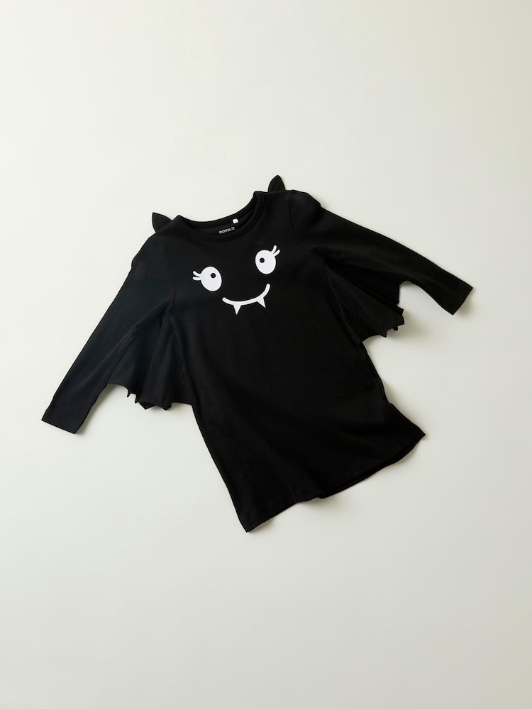 Name It Black Halloween Batwing Dress - Image 5 of 5 Name It Black Halloween Batwing Dress - Image 5 of 5