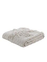 Catherine Lansfield Silver Chevron Knit Throw - Image 3 of 3