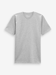 Grey Marl Regular Fit Essential V-Neck T-Shirt - Image 3 of 4