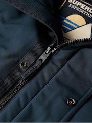 Superdry Eclipse Navy Everest Faux Fur Bomber Coat Jacket - Image 5 of 5