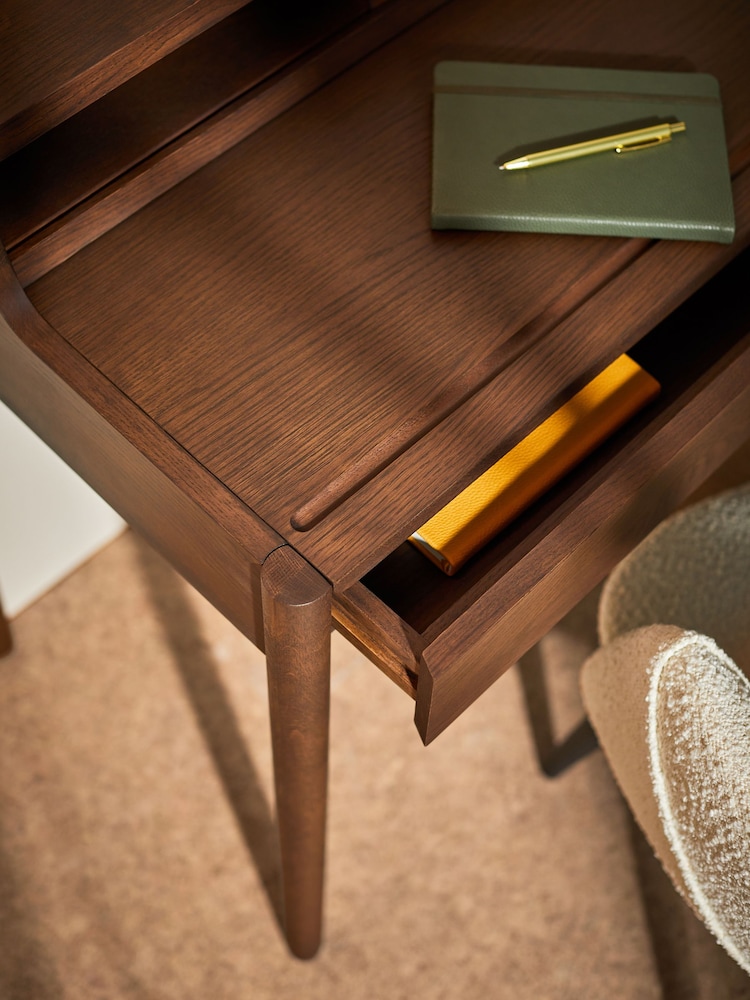 MADE.COM Dark Stain Oak Leonie Compact Office Desk - Image 2 of 5