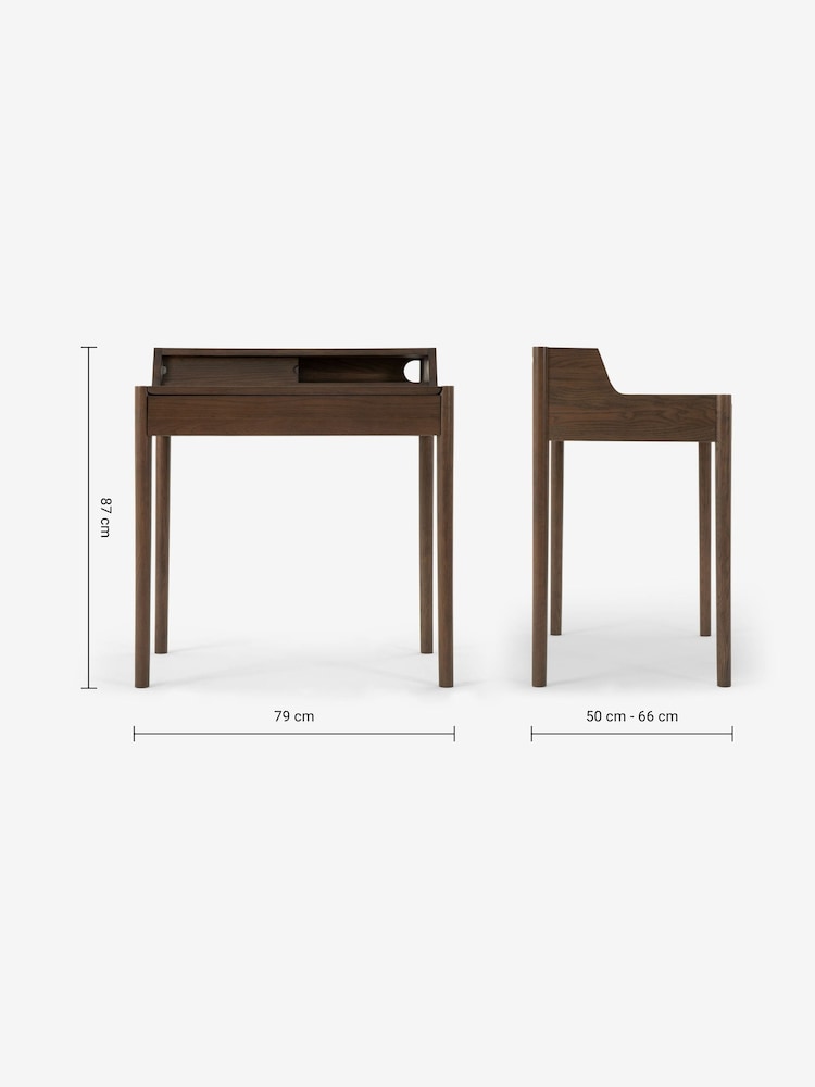 MADE.COM Dark Stain Oak Leonie Compact Office Desk - Image 5 of 5