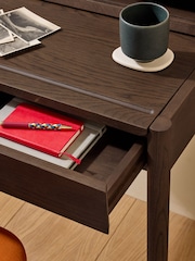 MADE.COM Dark Stain Oak Leonie Compact Office Desk - Image 6 of 9