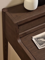 MADE.COM Dark Stain Oak Leonie Compact Office Desk - Image 7 of 9