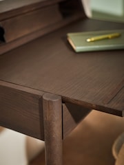 MADE.COM Dark Stain Oak Leonie Compact Office Desk - Image 8 of 9