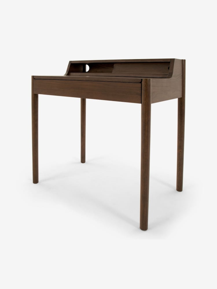 MADE.COM Dark Stain Oak Leonie Compact Office Desk - Image 9 of 9