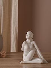 Widdop White Yoga Pose White Figurine - Seated Twist - Image 1 of 4