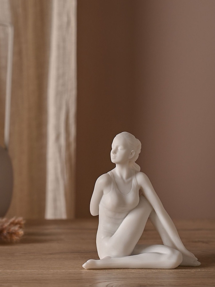Widdop White Yoga Pose White Figurine - Seated Twist - Image 1 of 4