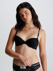 Calvin Klein Black 1996 Animal Print Lace Balconette Bra - Image 1 of 6