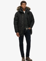 Superdry Jet Black Everest Faux Fur Parka Jacket - Image 11 of 13