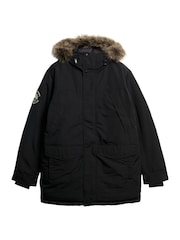 Superdry Jet Black Everest Faux Fur Parka Jacket - Image 12 of 13