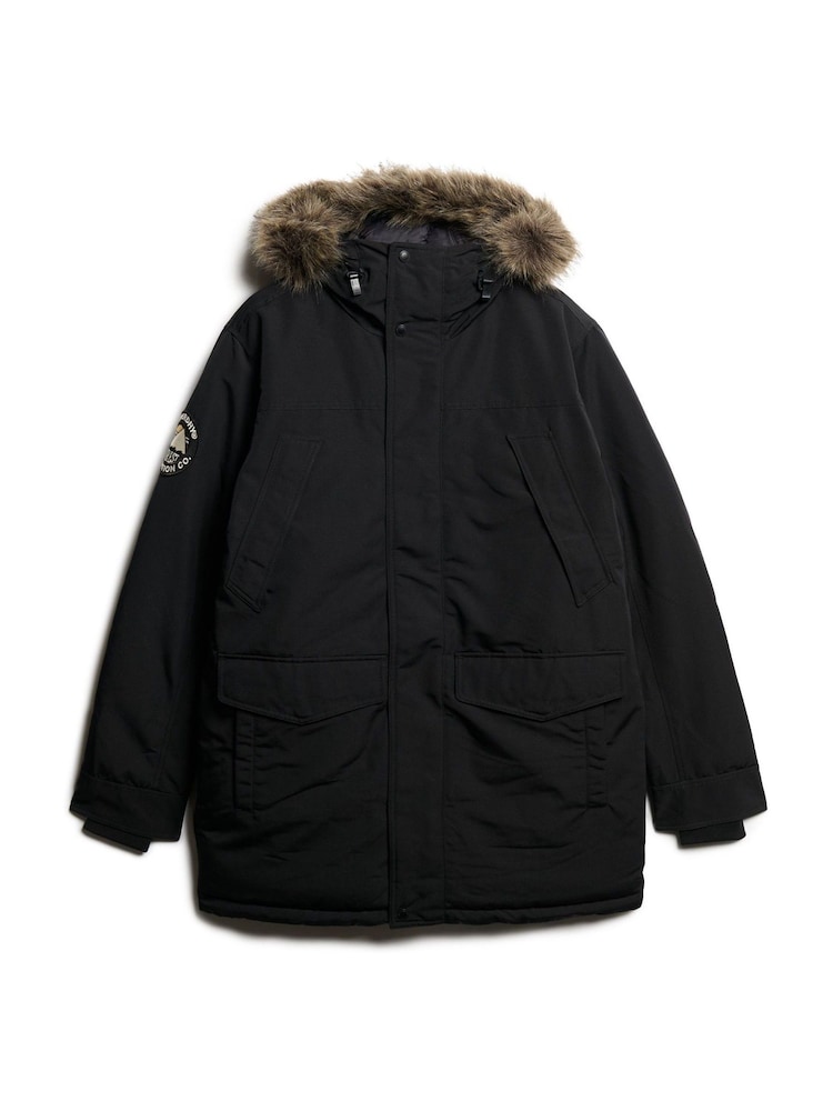 Superdry Jet Black Everest Faux Fur Parka Jacket - Image 13 of 13 Superdry Jet Black Everest Faux Fur Parka Jacket - Image 13 of 13