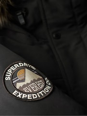 Superdry Jet Black Everest Faux Fur Parka Coat Jacket - Image 5 of 5