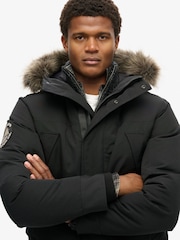 Superdry Jet Black Everest Faux Fur Parka Jacket - Image 8 of 13