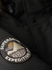 Superdry Jet Black Everest Faux Fur Parka Jacket - Image 9 of 13