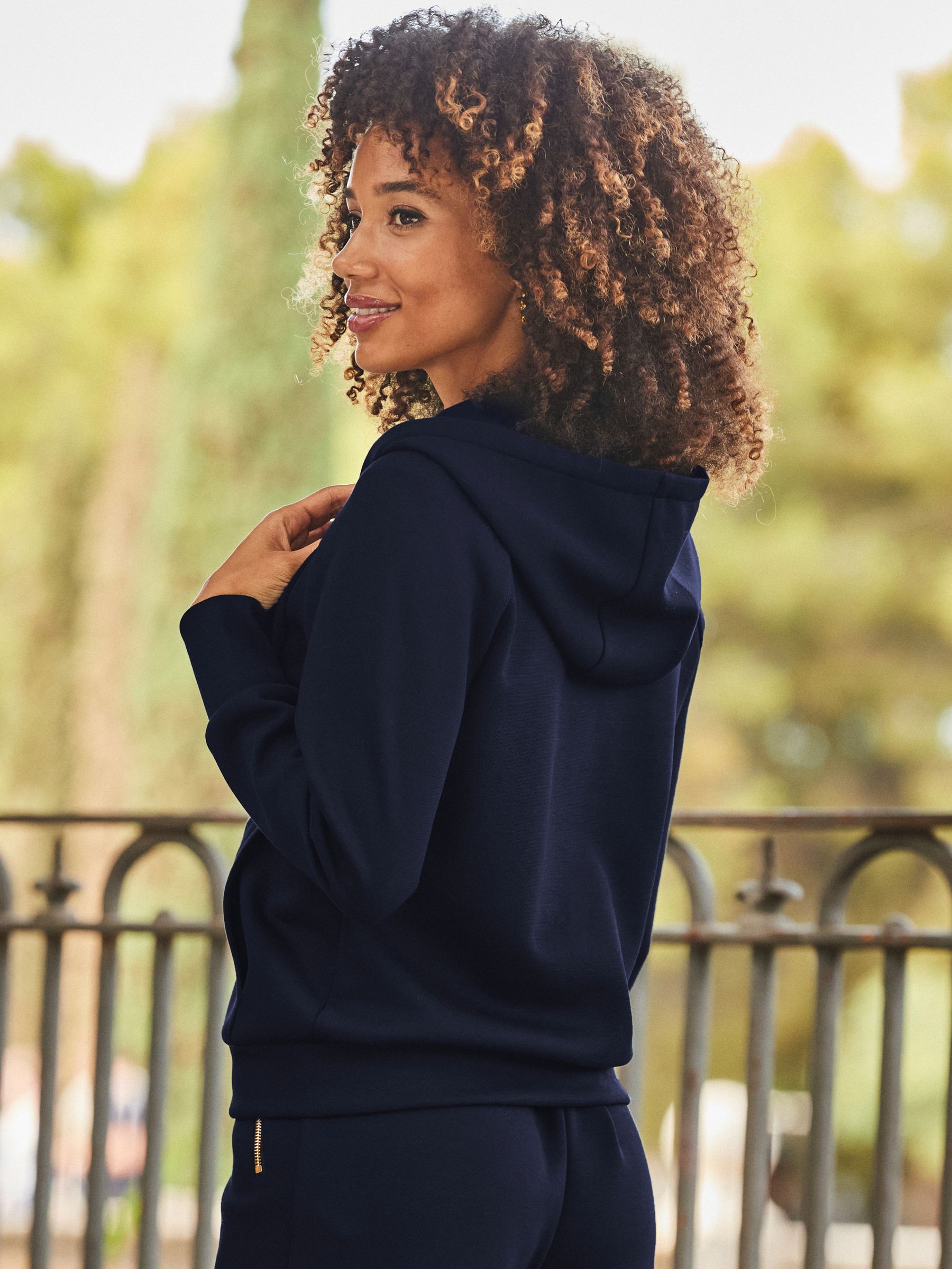 Buy Sosandar Blue Zip Front Hooded Sweatshirt from the Next UK