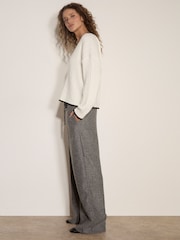 Apricot White Cable Knit Tipped Cricket Jumper - Image 3 of 4