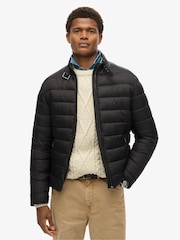 Superdry Black Lightweight Padded Coat Jacket - Image 1 of 5