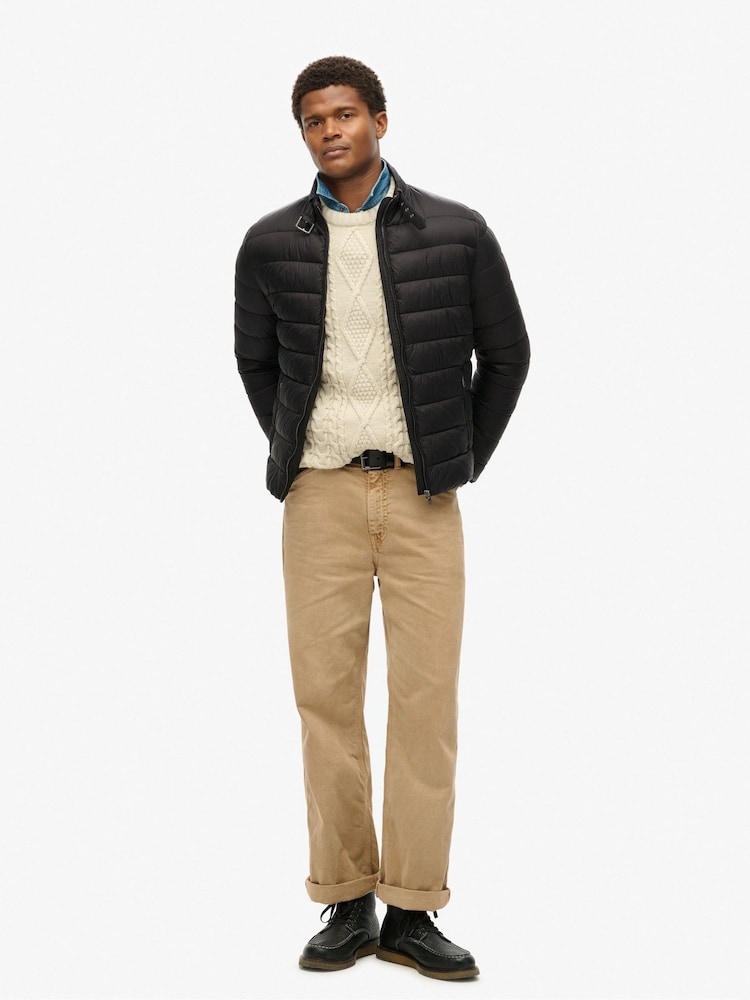 Superdry Black Lightweight Padded Coat Jacket - Image 2 of 5