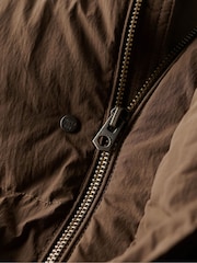 Superdry Warm Brown Hooded Puffer Jacket - Image 5 of 5