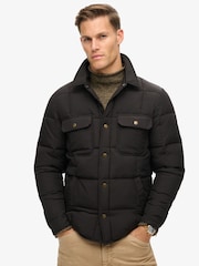 Superdry Jet Black Surplus Padded Overshirt Jacket - Image 1 of 4