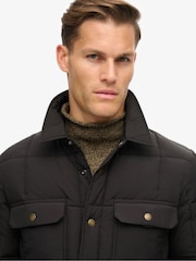 Superdry Jet Black Surplus Padded Overshirt Jacket - Image 4 of 4