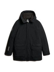 Superdry Black City Padded Parka Coat Hooded and Water-Repellent Jacket - Image 11 of 11