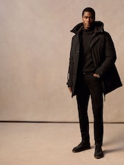 Superdry Black City Padded Parka Coat Hooded and Water-Repellent Jacket - Image 2 of 11