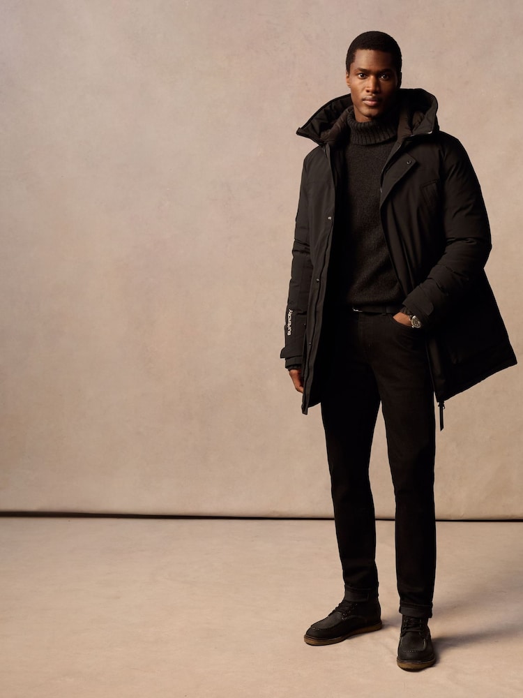 Superdry Black City Padded Parka Coat Hooded and Water-Repellent Jacket - Image 2 of 11