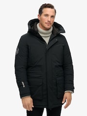 Superdry Black City Padded Parka Coat Hooded and Water-Repellent Jacket - Image 5 of 11