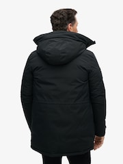 Superdry Black City Padded Parka Coat Hooded and Water-Repellent Jacket - Image 8 of 11