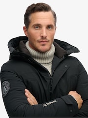 Superdry Black City Padded Parka Coat Hooded and Water-Repellent Jacket - Image 9 of 11