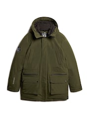 Superdry Green City Padded Parka Coat Hooded and Water-Repellent Jacket - Image 5 of 6