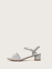 Monsoon Silver Stud Detail Heeled Sandals - Image 1 of 3