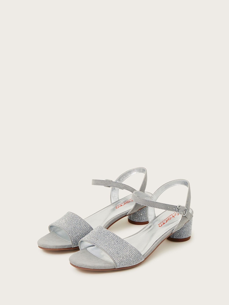 Monsoon Silver Stud Detail Heeled Sandals - Image 2 of 3 Monsoon Silver Stud Detail Heeled Sandals - Image 2 of 3
