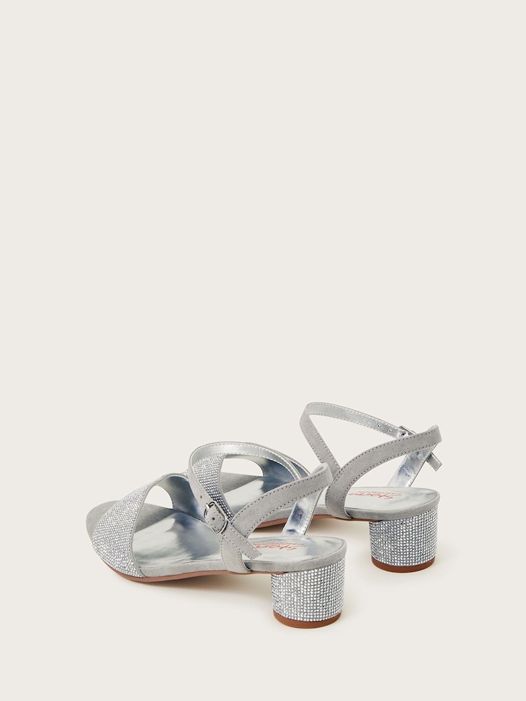 Monsoon Silver Stud Detail Heeled Sandals - Image 3 of 3 Monsoon Silver Stud Detail Heeled Sandals - Image 3 of 3