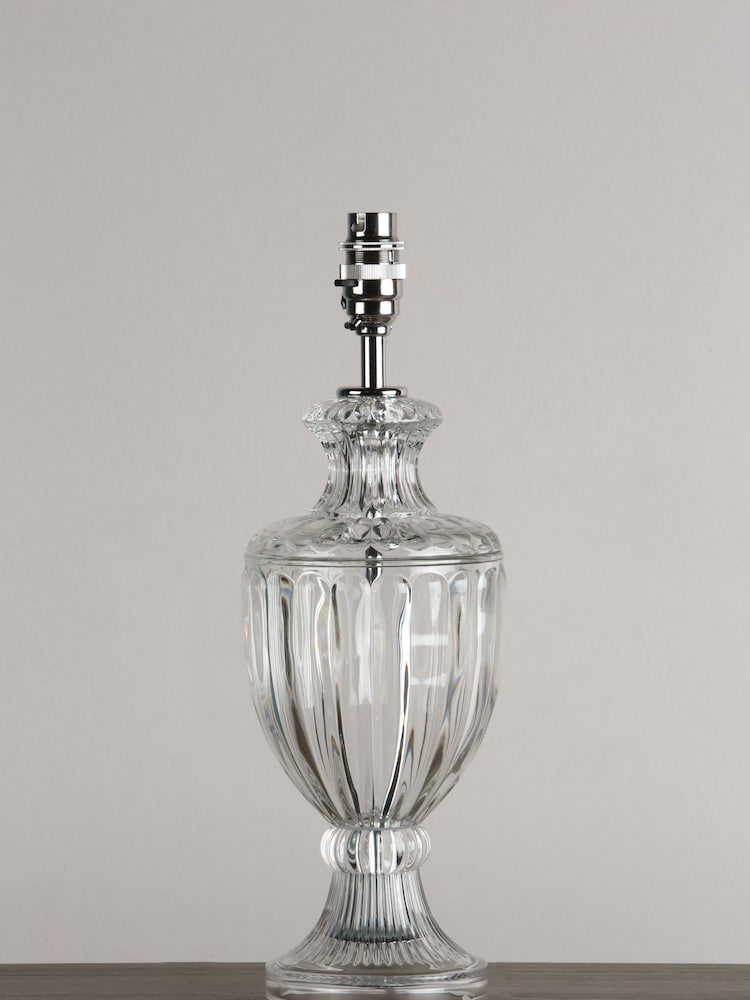 Laura Ashley Clear Meredith Cut Glass Crystal Urn Table Small Lamp Base - Image 1 of 6